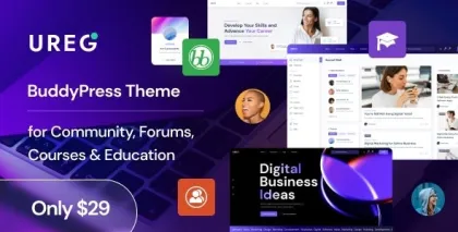 Ureg BuddyPress Community WordPress Theme 1.1.0 GPL Theme