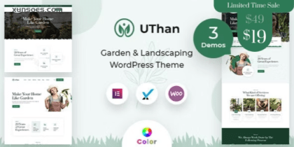 Uthan Landscaping Gardening WordPress theme + RTL 2.0.1 GPL Theme