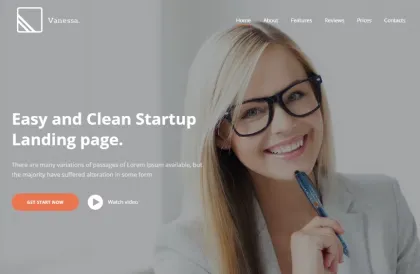 Vanessa Startup Landing Page WordPress Theme 1.0.6 GPL Theme