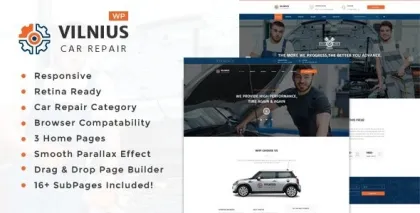 Vilnius Auto Mechanic Repair WordPress Theme 1.5 GPL Theme
