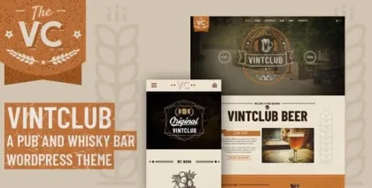 VintClub A Pub and Whisky Bar WordPress Theme 1.0.9 GPL Theme