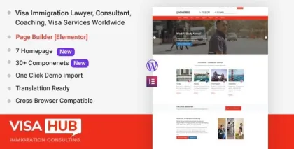 VisaHub Immigration Consulting WordPress Theme 1.2.2 GPL Theme