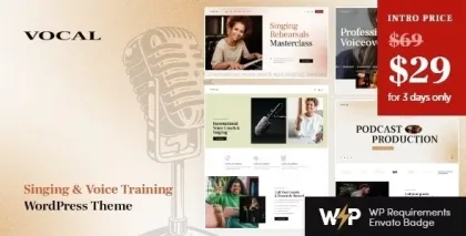 Vocal Singing Voice Artist WordPress Theme 1.5.0 GPL Theme