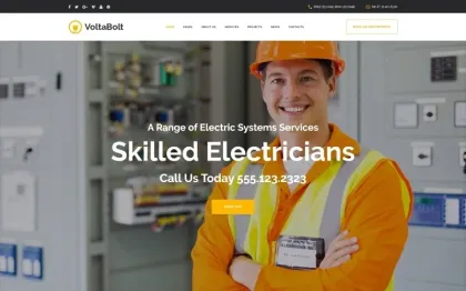 VoltaBolt Electrician Services Responsive WordPress Theme 1.0.0 GPL Theme