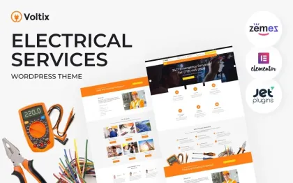 Voltix Electrical Services WordPress Theme 2.0.1 GPL Theme