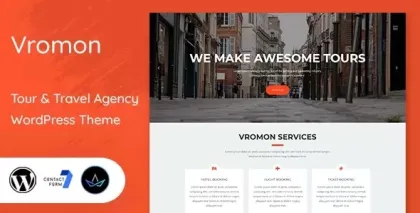 Vromon Tour Travel Agency WordPress Theme 1.9 GPL Theme