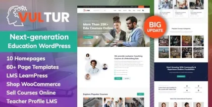 Vultur – Coach Online Courses LMS Education WordPress 1.1.0 GPL Theme