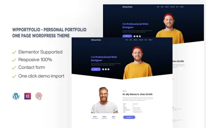 WPportfolio Personal Portfolio One page WordPress Theme 1.0.0 GPL Theme