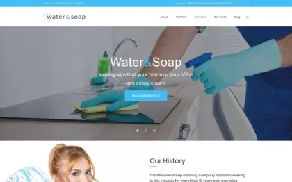 Water And Soap Cleaning Service Company WordPress Theme 1.0.0 GPL Theme