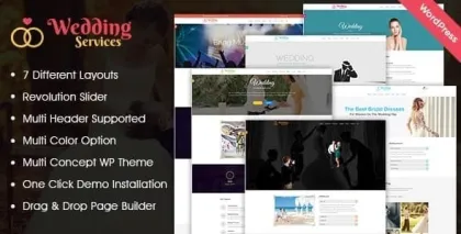 Wedding Services WordPress Theme 1.0.1 GPL Theme