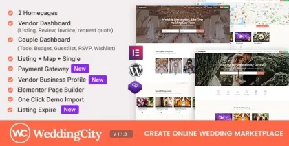 WeddingCity Directory Listing WordPress Theme 1.2.6 GPL Theme