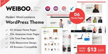 Weiboo Multipurpose WooCommerce Theme 1.0.5 GPL Theme