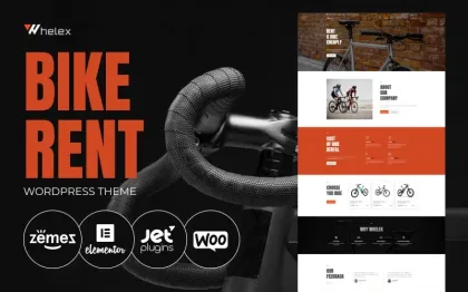 Whelex Bike Rent Multipurpose Modern WordPress Elementor Theme WordPress Theme 1.0.1 GPL Theme
