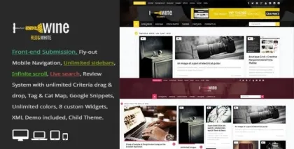 Wine Masonry Review Front-end Submission WordPress Theme 2.9 GPL Theme