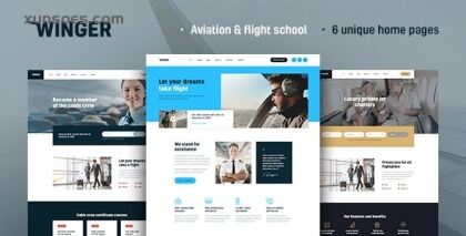Winger Aviation Flight School WordPress Theme 1.0.8 GPL Theme