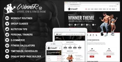 Winner Fitness Gym WordPress Theme 2.7.0 GPL Theme