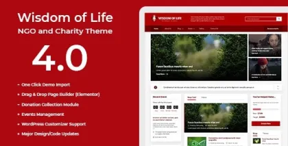 Wisdom Of Life: NGO and Charity Theme 4.0 GPL Theme