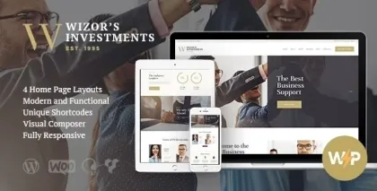 Wizor’s | Investments Business Consulting Insurance WordPress Theme 1.3.7 GPL Theme