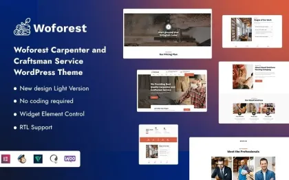 Woforest Carpenter and Craftsman Service WordPress Theme 1.0.0 GPL Theme