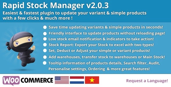 Woocommerce Rapid Stock Manager and Stock Audit also for Multiple Warehouses | Products 2.0.3 GPL Plugins