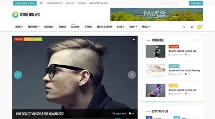WorldNews Magazine RTL Responsive WordPress 2.5 GPL Theme