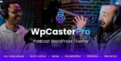 WpCasterPro Podcast WordPress Theme with Non-Stop Player Monetization System 1.5.1 GPL Theme