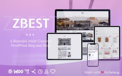 ZBest Multi-Concept WordPress Blog Theme and Shop for Writers and Bloggers WordPress Theme 1.1 GPL Theme