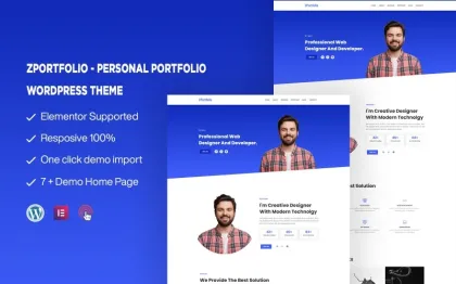 ZPortfolio Personal Portfolio One page WordPress Theme 1.0.0 GPL Theme