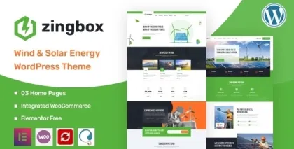 Zingbox – Wind Solar Energy WordPress Theme 1.0.7 GPL Theme