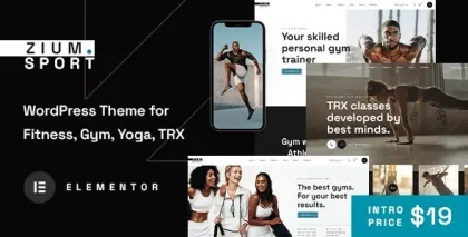 Zium Sports and Fitness WordPress Theme 1.0.0 GPL Theme