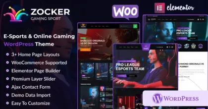 Zocker E-Sports Online Gaming Clan News WordPress Theme 1.1 GPL Theme