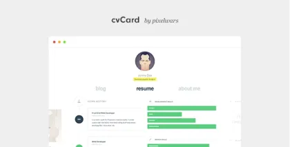 cvCard WP Responsive WordPress Resume Theme 1.4.5 GPL Theme