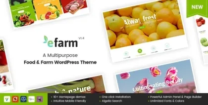 eFarm A Multipurpose Food Farm WordPress Theme 2.0.4 GPL Theme