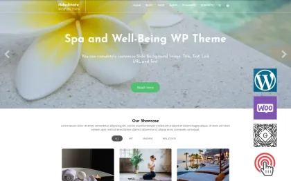 tMeditate Spa and Well-Being WordPress Theme 1.0.0 GPL Theme
