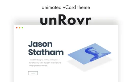 unRovr Animated vCard Resume WordPress Theme 1.2.1 GPL Theme