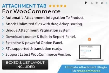 Attachment Tab For Woocommerce 1.2.7 GPL Plugins