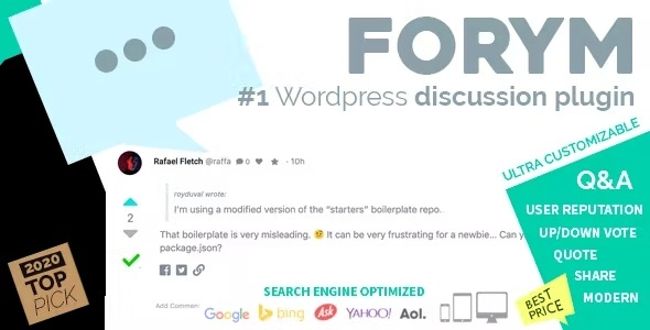 Forym Modern Discussion Forum for WordPress 1.5.8 GPL Plugins