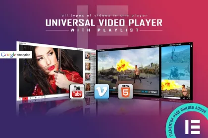 Universal Video Player YouTube/Vimeo/Self-Hosted Elementor Widget 1.1 GPL Plugins
